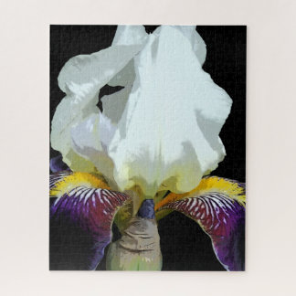 Puzzles de fleurs d'iris violettes et blanches