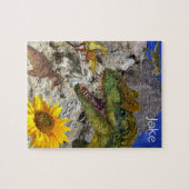 Puzzles de tournesol Dinosaur Floral (Horizontal)