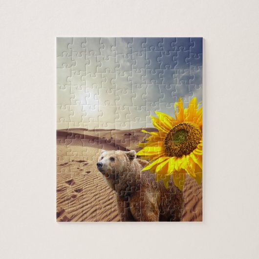 Puzzles de tournesol Ours Floral (Vertical)