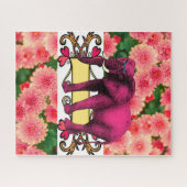 Puzzles Eléphant Rose Floral (Horizontal)