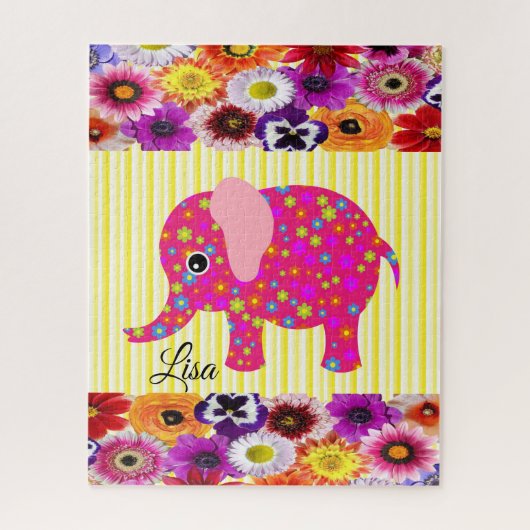 Puzzles Eléphants colorés (Vertical)