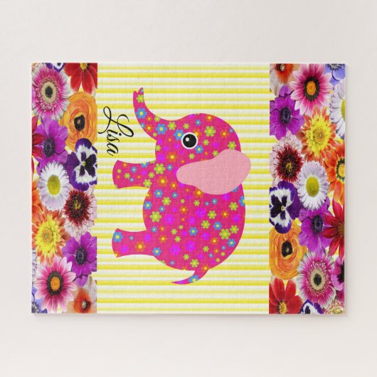 Puzzles Eléphants colorés (Horizontal)