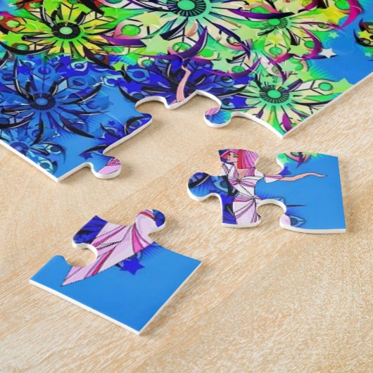 Puzzles Fée Rose Chat Kitten Floral (Côté)