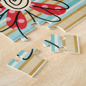 Puzzles Fleurs d'or rouge rayé Floral (Côté)