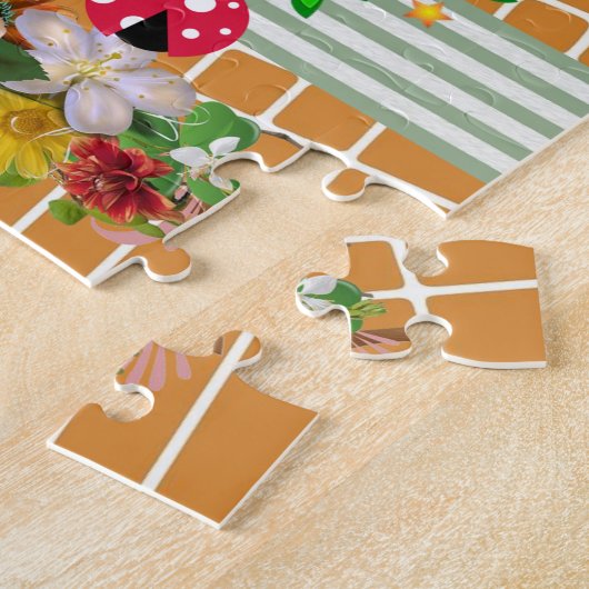 Puzzles Fleurs florales rayées (Côté)
