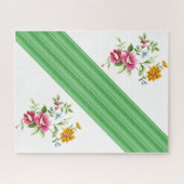 Puzzles Floral Green Stripe (Horizontal)
