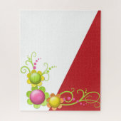 Puzzles Floral Red Triangle (Vertical)