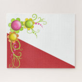 Puzzles Floral Red Triangle (Horizontal)
