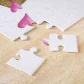 Puzzles Floral Teddy Bear Harten Roze Legpuzzel (Zijkant)