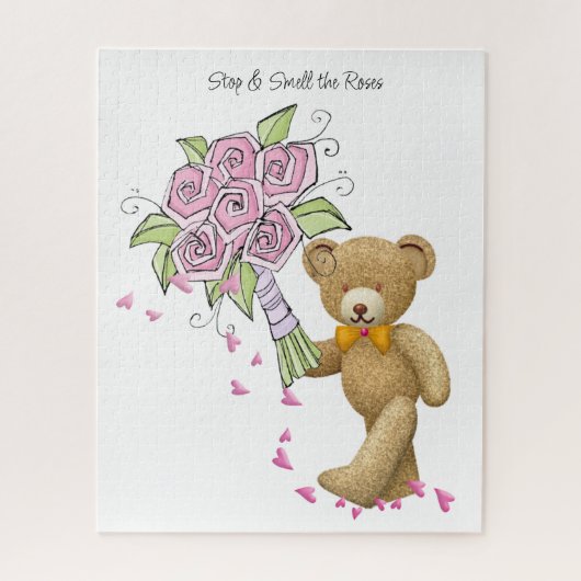 Puzzles Floral Teddy Coeurs d'ours rose (Vertical)