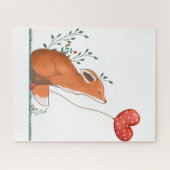 Puzzles Foxy Red Hearts Happy Valentine's Day  (Horizontal)