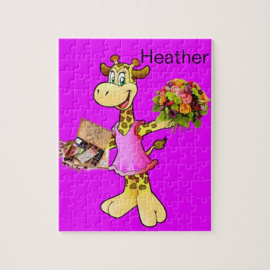 Puzzles Giraffe Floral Legpuzzel (Verticaal)