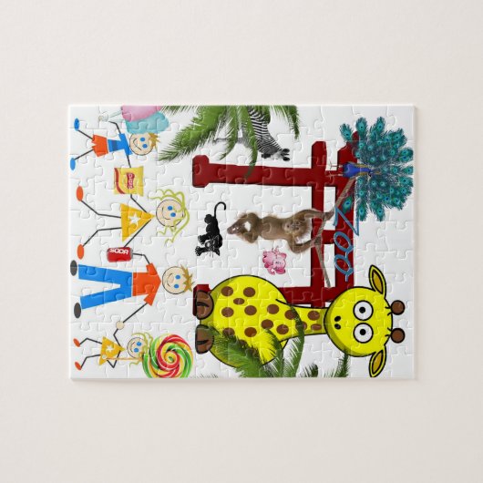 Puzzles Giraffe Zoo singe (Horizontal)