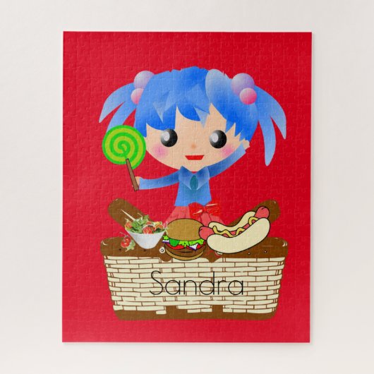 Puzzles Girl Picnic Hotdog (Vertical)