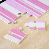 Puzzles Girl Rainbow Sun Clouds Pink Stripe Legpuzzel (Zijkant)