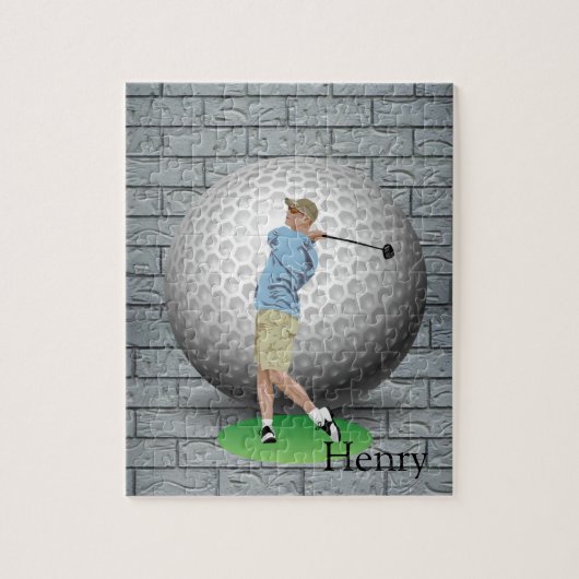 Puzzles Golfer Golf Balls Legpuzzel (Verticaal)