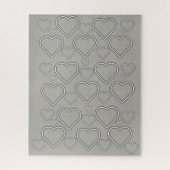 Puzzles Grey White Hearts (Vertical)
