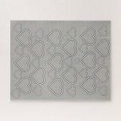 Puzzles Grey White Hearts (Horizontal)