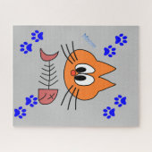 Puzzles Gris Chat Poisson (Horizontal)