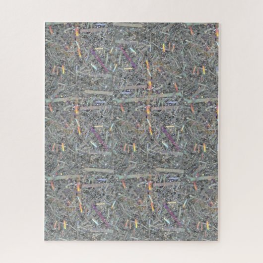 Puzzles Gris et Motif Argent (Vertical)