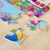 Puzzles Happy Birthday ballons Cupcake Legpuzzel (Zijkant)