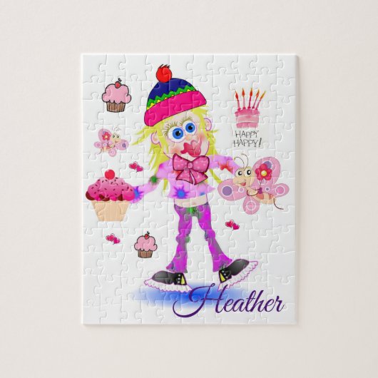 Puzzles Happy Birthday Cake Butterfly Legpuzzel (Verticaal)