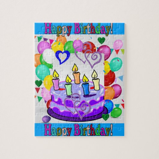 Puzzles Happy Birthday Cake Legpuzzel (Verticaal)