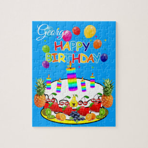 Puzzles Happy Birthday Fruit Cake Legpuzzel