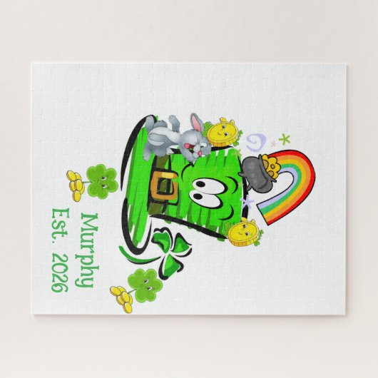 Puzzles Happy St. Patrick's Day Rabbit (Horizontal)