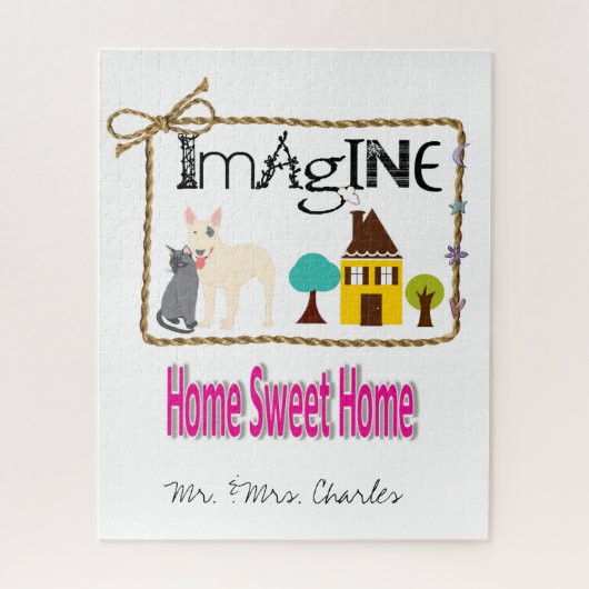 Puzzles Home Sweet Home, Chien Chat House (Vertical)