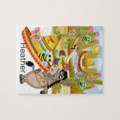 Puzzles Homme Mexicain Donkey Sombrero Floral (Horizontal)
