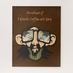 Puzzles Homme Verres Café