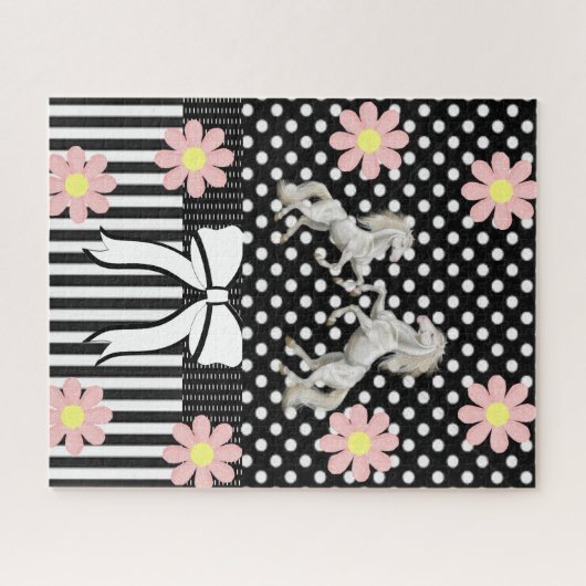 Puzzles Horse Floral Polkadot Legpuzzel (Horizontaal)
