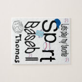 Puzzles Jouons notre baseball Sport préféré (Horizontal)