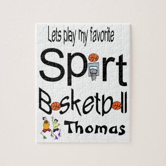 Puzzles Jouons notre Basketball Sport préféré (Vertical)