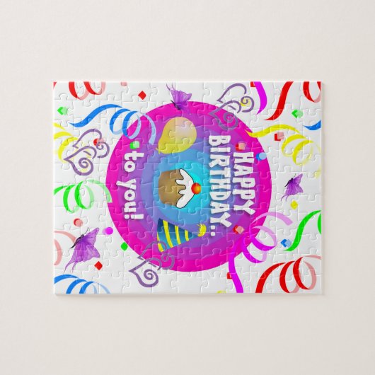 Puzzles Joyeux Anniversaire à vous gâteau (Horizontal)