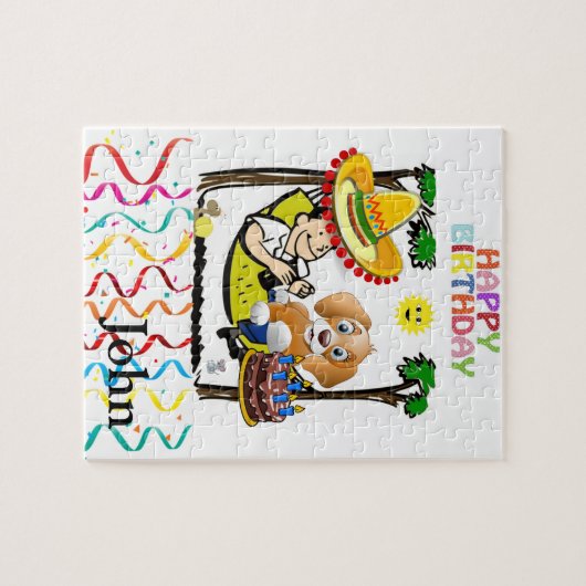 Puzzles Joyeux Anniversaire Chien Cupcake (Horizontal)