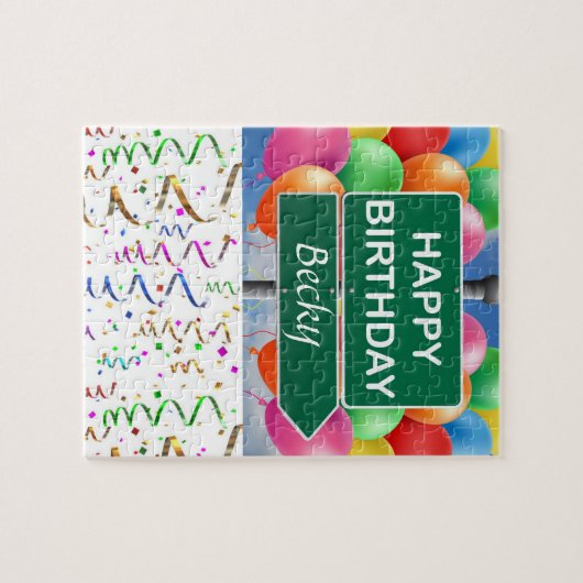 Puzzles Joyeux Anniversaire Confetti (Horizontal)