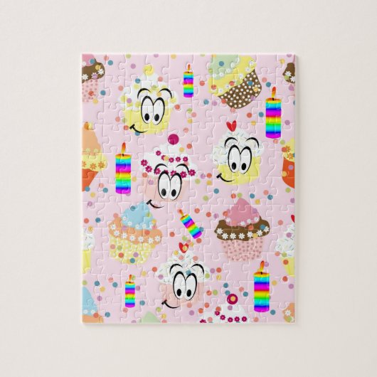 Puzzles Joyeux Anniversaire Cupcake bougies (Vertical)