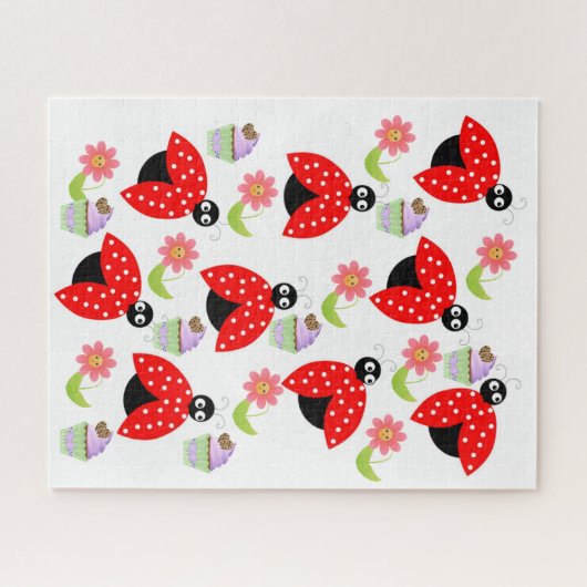 Puzzles Joyeux Anniversaire Lady Bug Cupcake (Horizontal)