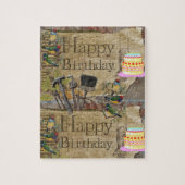 Puzzles Joyeux Anniversaire Outils Gâteau Oiseaux (Vertical)