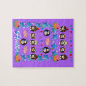 Puzzles Joyeux Anniversaire Pingouin Pigs Roses (Horizontal)