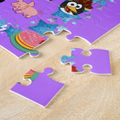 Puzzles Joyeux Anniversaire Pingouin Pigs Roses (Côté)