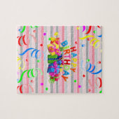 Puzzles Joyeux Anniversaire rose (Horizontal)