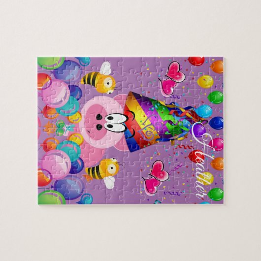 Puzzles Joyeux Anniversaire Roses Bumblebee (Horizontal)