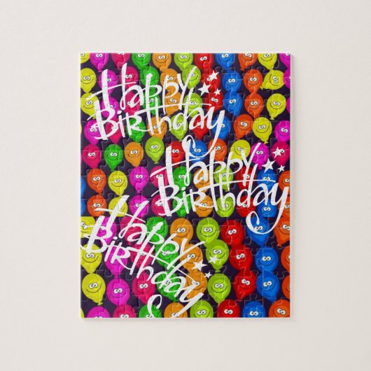 Puzzles Joyeux Ballons colorés d'anniversaire (Vertical)