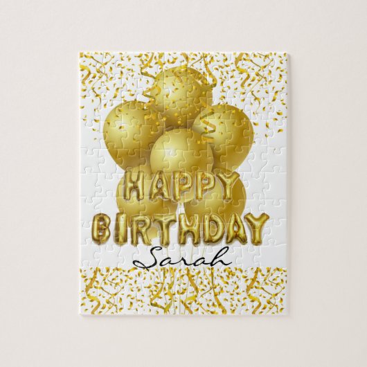 Puzzles Joyeux Ballons d'Or Anniversaire Confetti (Vertical)
