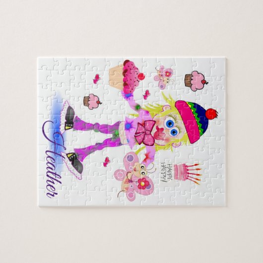 Puzzles Joyeux Beurre de gâteau d'anniversaire (Horizontal)