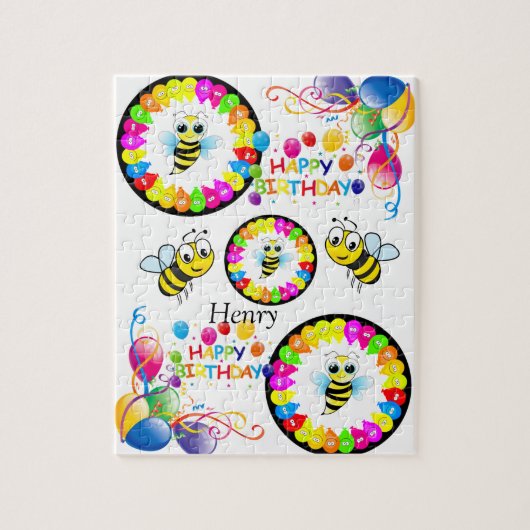 Puzzles Joyeux Bumblebee Ballons d'anniversaire (Vertical)