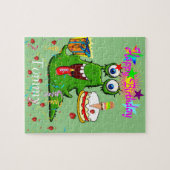 Puzzles Joyeux Monstre Vert Anniversaire (Horizontal)